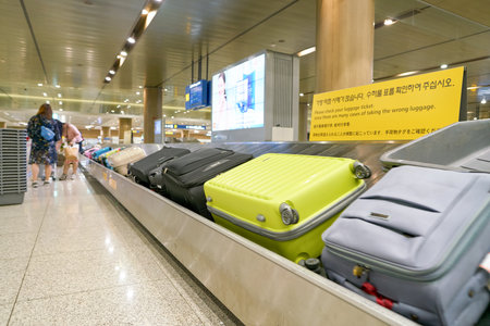 INCHEON, SOUTH KOREA - CIRCA MAY, 2017: baggage claim area at Incheon International Airport.のeditorial素材