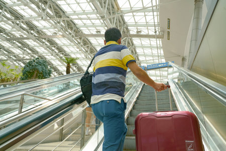 INCHEON, SOUTH KOREA - CIRCA MAY, 2017: man at Incheon International Airport.