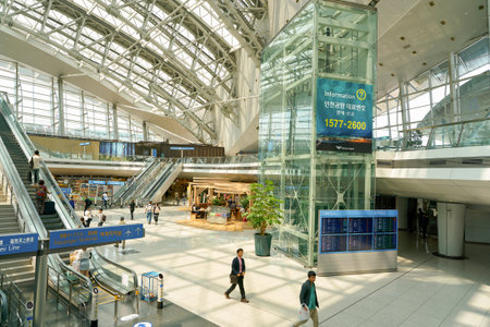 INCHEON, SOUTH KOREA - CIRCA MAY, 2017: inside Incheon International Airport.のeditorial素材