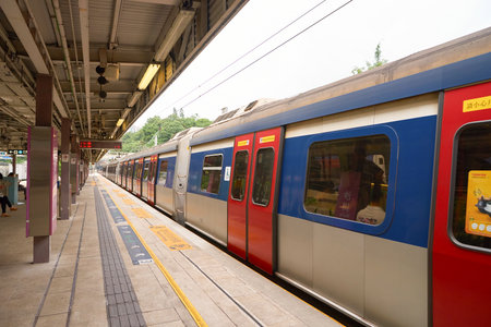 HONG KONG - SEPTEMBER 02, 2016: an MTR train on the East Rail Line. The East Rail Line is one of...