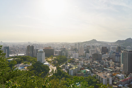 SEOUL, SOUTH KOREA - CIRCA JUNE, 2017: Seoul cityscape at daytime. Seoul Special City is the capital...