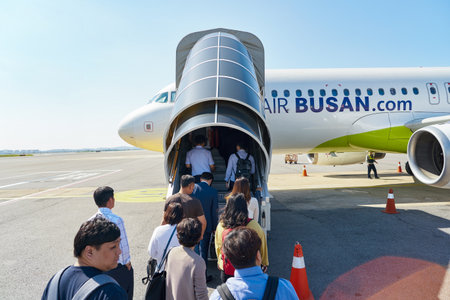 SEOUL, SOUTH KOREA - CIRCA MAY, 2017: Airbus A320-200 at Gimpo Airport. Gimpo International Airport is located in the far western end of Seoul.のeditorial素材