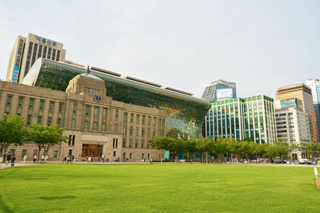 SEOUL, SOUTH KOREA - CIRCA MAY, 2017: Seoul urban landscape. Seoul Special City is the capital and largest metropolis of the Republic of Korea.のeditorial素材