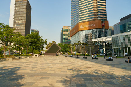SEOUL, SOUTH KOREA - CIRCA MAY, 2017: Seoul urban landscape. Seoul Special City is the capital and largest metropolis of the Republic of Korea.のeditorial素材