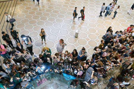 SEOUL, SOUTH KOREA - CIRCA MAY, 2017: people with cameras at Gimpo Airport International Terminal. Gimpo International Airport is located in the far western end of Seoul.のeditorial素材