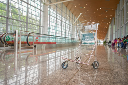 KUALA LUMPUR, MALAYSIA - CIRCA MAY, 2014: trolley at Kuala Lumpur International Airport. KLIA is Malaysia's main international airport and one of the major airports in South East Asia.のeditorial素材