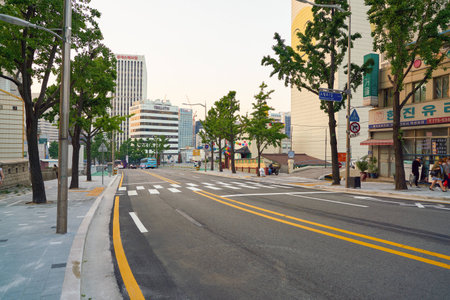 SEOUL, SOUTH KOREA - CIRCA MAY, 2017: Seoul urban landscape. Seoul Special City is the capital and largest metropolis of the Republic of Korea.のeditorial素材