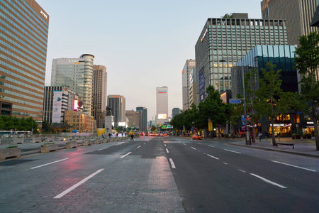 SEOUL, SOUTH KOREA - CIRCA MAY, 2017: Seoul urban landscape. Seoul Special City is the capital and largest metropolis of the Republic of Korea.のeditorial素材