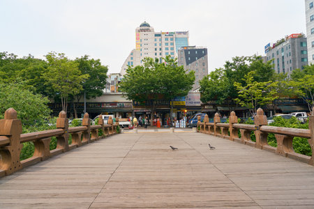 SEOUL, SOUTH KOREA - CIRCA MAY, 2017: Seoul urban landscape. Seoul Special City is the capital and largest metropolis of the Republic of Korea.のeditorial素材