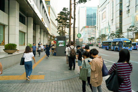 SEOUL, SOUTH KOREA - CIRCA MAY, 2017: Seoul urban landscape. Seoul Special City is the capital and largest metropolis of the Republic of Korea.のeditorial素材