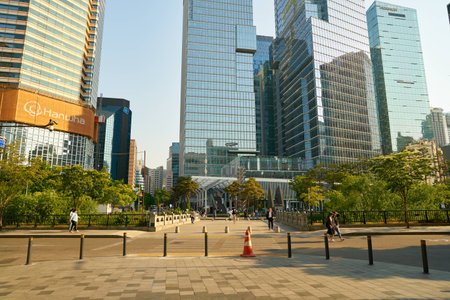SEOUL, SOUTH KOREA - CIRCA MAY, 2017: Seoul urban landscape. Seoul Special City is the capital and largest metropolis of the Republic of Korea.のeditorial素材