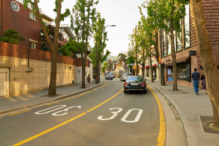 SEOUL, SOUTH KOREA - CIRCA MAY, 2017: Seoul urban landscape. Seoul Special City is the capital and largest metropolis of the Republic of Korea.のeditorial素材