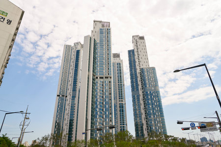 SEOUL, SOUTH KOREA - CIRCA JUNE, 2017: Seoul urban landscape. Seoul Special City is the capital and largest metropolis of the Republic of Korea.のeditorial素材