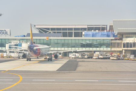 SEOUL, SOUTH KOREA - CIRCA MAY, 2017: Gimpo Airport at daytime. Gimpo International Airport is...