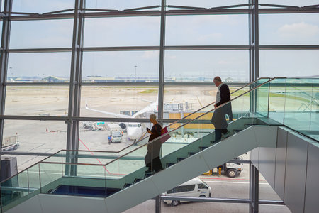 KUALA LUMPUR, MALAYSIA - CIRCA MAY, 2014: view from Kuala Lumpur International Airport terminal. KLIA is Malaysia's main international airport and one of the major airports in South East Asia.のeditorial素材