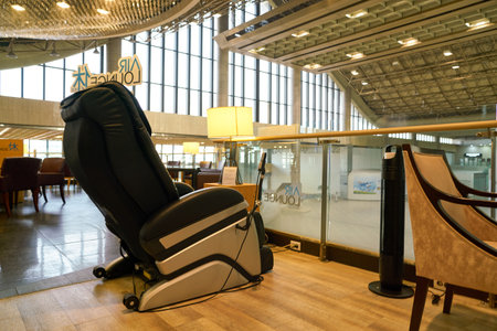 SEOUL, SOUTH KOREA - CIRCA MAY, 2017: a lounge at Gimpo Airport International Terminal. Gimpo International Airport is located in the far western end of Seoul.のeditorial素材