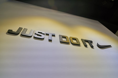 SEOUL, SOUTH KOREA - CIRCA MAY, 2017: close up shot of Nike sign at a store in Seoul.のeditorial素材