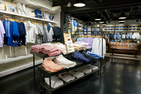 SEOUL, SOUTH KOREA - CIRCA JUNE, 2017: inside a clothing store in Seoul.のeditorial素材