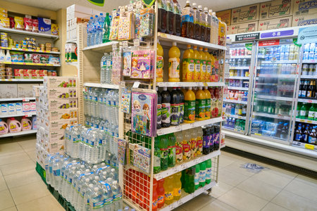 SEOUL, SOUTH KOREA - CIRCA JUNE, 2017: inside a grocery store in Seoul. CU is a convenience store...