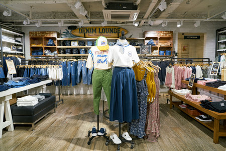 SEOUL, SOUTH KOREA - CIRCA JUNE, 2017: clothing on display at a store in Seoul.