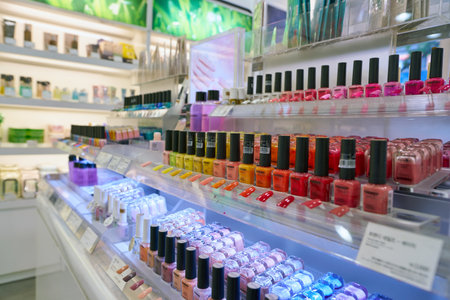 SEOUL, SOUTH KOREA - CIRCA MAY, 2017: goods on display at The Face Shop store in Seoul.のeditorial素材