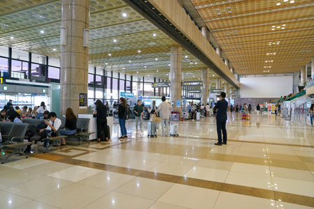 SEOUL, SOUTH KOREA - CIRCA MAY, 2017: inside Gimpo Airport International Terminal. Gimpo International Airport is located in the far western end of Seoul.のeditorial素材