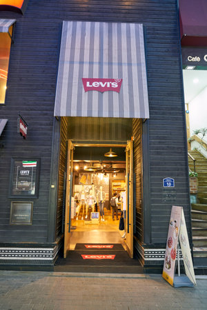 SEOUL, SOUTH KOREA - CIRCA MAY, 2017: a Levi's storefront in Seoul. Levi Strauss & Co. is a...