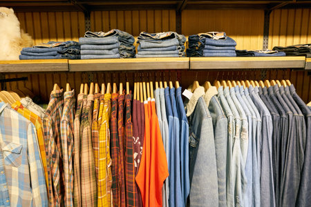 SEOUL, SOUTH KOREA - CIRCA MAY, 2017: shirts on display at a Levi's store in Seoul. Levi Strauss &...