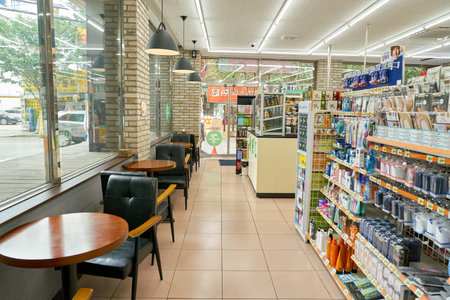 SEOUL, SOUTH KOREA - CIRCA MAY, 2017: inside 7-11 convenience store sign. 7-Eleven is an...