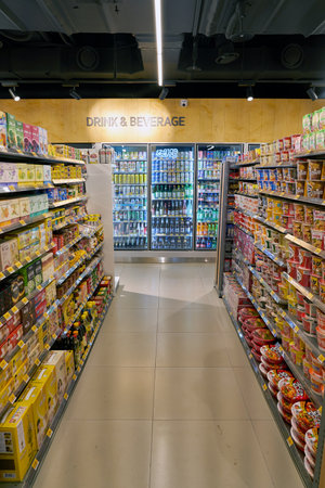SEOUL, SOUTH KOREA - CIRCA MAY, 2017: inside a convenience store in Seoul.