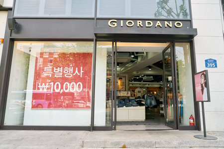 SEOUL, SOUTH KOREA - CIRCA MAY, 2017: Giordano store in Seoul. Giordano International Limited is...