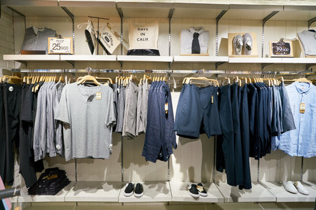 SEOUL, SOUTH KOREA - CIRCA JUNE, 2017: clothing on display at a store in Seoul.のeditorial素材