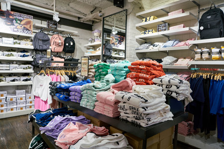 SEOUL, SOUTH KOREA - CIRCA JUNE, 2017: clothing on display at a store in Seoul.のeditorial素材