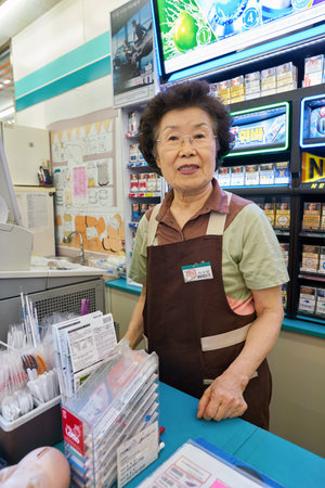 SEOUL, SOUTH KOREA - CIRCA MAY, 2017: inside GS25 convenience store in Seoul. GS25 is a convenience store brand in South Korea.のeditorial素材