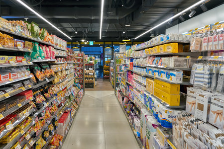 SEOUL, SOUTH KOREA - CIRCA MAY, 2017: inside a convenience store in Seoul.のeditorial素材