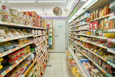 SEOUL, SOUTH KOREA - CIRCA MAY, 2017: inside 7-11 convenience store sign. 7-Eleven is an...