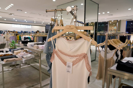 SEOUL, SOUTH KOREA - CIRCA MAY, 2017: clothing on display at a store in Seoul.のeditorial素材