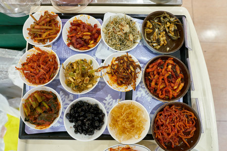 SEOUL, SOUTH KOREA - CIRCA MAY, 2017: food on display at Lotte Mart in Seoul. Lotte Mart is an east Asian hypermarket that sells a variety of groceries, clothing, toys, electronics, and other goods.のeditorial素材
