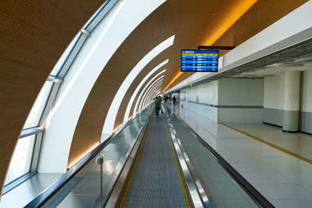 SEOUL, SOUTH KOREA - CIRCA MAY, 2017: inside Domestic Terminal at Gimpo Airport. Gimpo International Airport is located in the far western end of Seoul.のeditorial素材