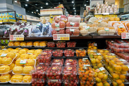 SEOUL, SOUTH KOREA - CIRCA JUNE, 2017: inside Lemon Mart store in Seoul.のeditorial素材
