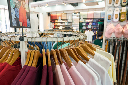 SEOUL, SOUTH KOREA - CIRCA MAY, 2017: goods on display at Giordano store in Seoul. Giordano International Limited is international retailer of men's, women's and children's apparel and accessories.のeditorial素材