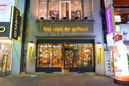 SEOUL, SOUTH KOREA - CIRCA JUNE, 2017: goods on display at too cool for school store in Seoul.のeditorial素材