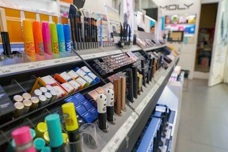 SEOUL, SOUTH KOREA - CIRCA JUNE, 2017: goods on display at Tony Moly shop in Seoul. Tony Moly is a South Korean cosmetics brandのeditorial素材
