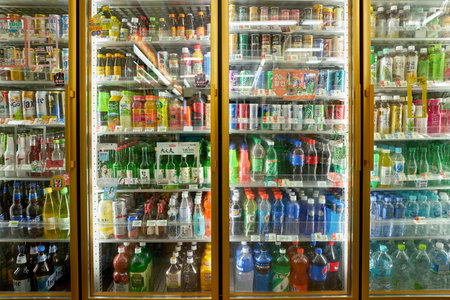 SEOUL, SOUTH KOREA - CIRCA MAY, 2017: inside 7-11 convenience store sign. 7-Eleven is an international chain of convenience stores.のeditorial素材