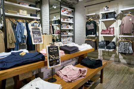 SEOUL, SOUTH KOREA - CIRCA JUNE, 2017: inside a clothing store in Seoul.のeditorial素材