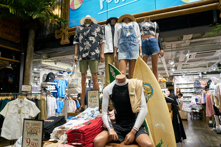 SEOUL, SOUTH KOREA - CIRCA JUNE, 2017: clothing on display at a store in Seoul.のeditorial素材