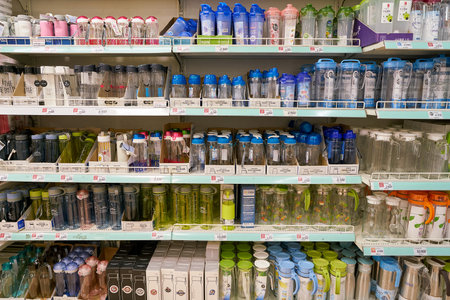 SEOUL, SOUTH KOREA - CIRCA MAY, 2017: goods on display at Lotte Mart in Seoul.のeditorial素材