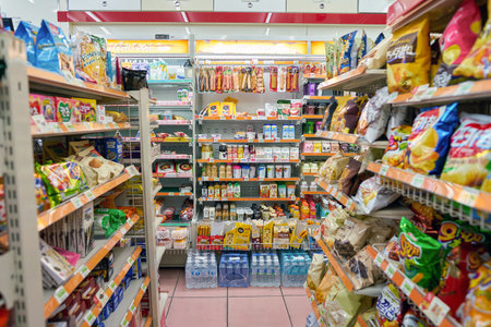 SEOUL, SOUTH KOREA - CIRCA MAY, 2017: inside 7-11 convenience store sign. 7-Eleven is an international chain of convenience stores.のeditorial素材