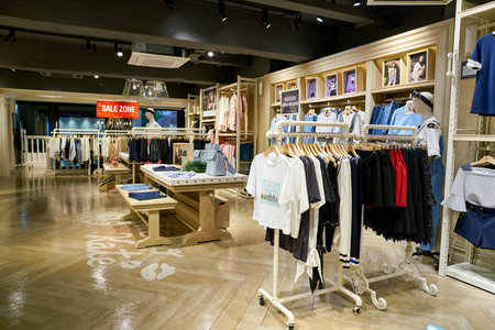 SEOUL, SOUTH KOREA - CIRCA JUNE, 2017: inside a clothing store in Seoul.