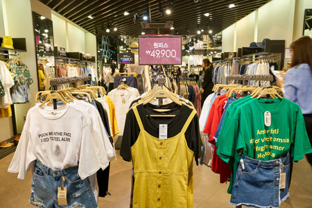 SEOUL, SOUTH KOREA - CIRCA MAY, 2017: inside a Mixxo store in Seoul.のeditorial素材